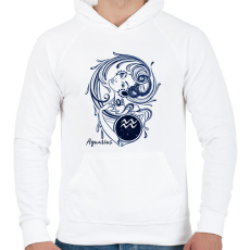 PRINTFASHION Vízöntő  - Férfi kapucnis pulóver - Fehér