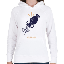 PRINTFASHION Vízöntő minta - Női kapucnis pulóver - Fehér női pulóver, kardigán