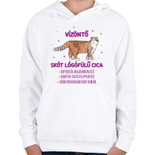 PRINTFASHION Vízöntő - Skót lógófülű cica - Gyerek kapucnis pulóver - Fehér gyerek pulóver, kardigán
