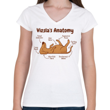 PRINTFASHION Vizsla anatómia - Női V-nyakú póló - Fehér női póló