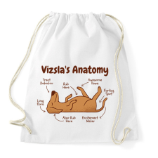 PRINTFASHION Vizsla anatómia - Sportzsák, Tornazsák - Fehér tornazsák