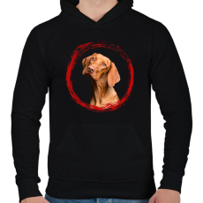 PRINTFASHION vizsla kutyus - férfi - Férfi kapucnis pulóver - Fekete