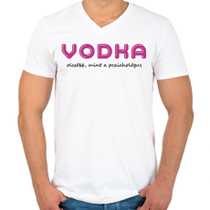 PRINTFASHION Vodka olcsóbb, mint a pszichológus - Férfi V-nyakú póló - Fehér