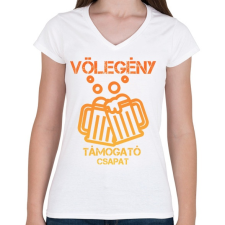 PRINTFASHION Vőlegény támogató csapat - Női V-nyakú póló - Fehér női póló