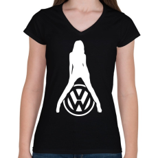 PRINTFASHION Volkswagen fan - Női V-nyakú póló - Fekete
