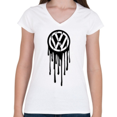 PRINTFASHION VolksWagen Fekete - Női V-nyakú póló - Fehér