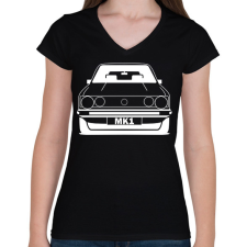 PRINTFASHION Volkswagen golf Mk1  - Női V-nyakú póló - Fekete női póló