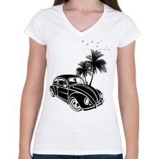 PRINTFASHION Volkswagen  - Női V-nyakú póló - Fehér