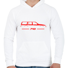 PRINTFASHION Volvo 740 (1) - Férfi kapucnis pulóver - Fehér