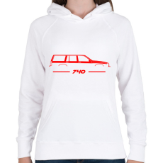 PRINTFASHION Volvo 740 (1) - Női kapucnis pulóver - Fehér