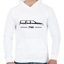 PRINTFASHION Volvo 740 (4) - Férfi kapucnis pulóver - Fehér férfi pulóver, kardigán