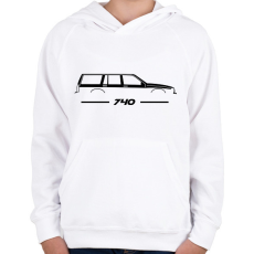 PRINTFASHION Volvo 740 (4) - Gyerek kapucnis pulóver - Fehér