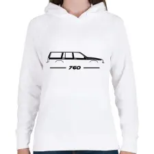 PRINTFASHION Volvo 760 (1) - Női kapucnis pulóver - Fehér női pulóver, kardigán