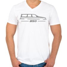 PRINTFASHION Volvo 850 Grey - Férfi V-nyakú póló - Fehér férfi póló