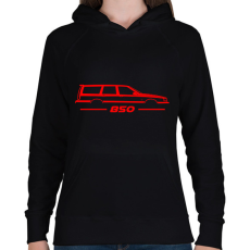 PRINTFASHION volvo 850 Red - Női kapucnis pulóver - Fekete