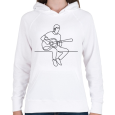 PRINTFASHION Vonalas gitáros minta - Női kapucnis pulóver - Fehér