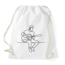 PRINTFASHION Vonalas gitáros minta - Sportzsák, Tornazsák - Fehér tornazsák
