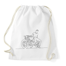 PRINTFASHION Vonalas motoros minta 2 - Sportzsák, Tornazsák - Fehér tornazsák