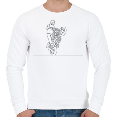 PRINTFASHION Vonalas motoros minta  - Férfi pulóver - Fehér