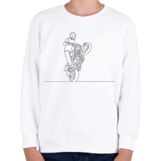 PRINTFASHION Vonalas motoros minta  - Gyerek pulóver - Fehér