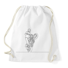 PRINTFASHION Vonalas motoros minta  - Sportzsák, Tornazsák - Fehér tornazsák
