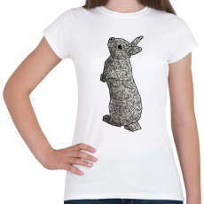 PRINTFASHION Vonalrajz nyuszi - fehér - Női póló - Fehér