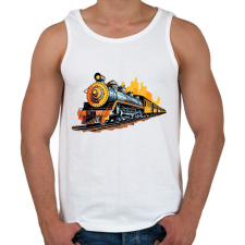 PRINTFASHION Vonat - Férfi atléta - Fehér atléta, trikó