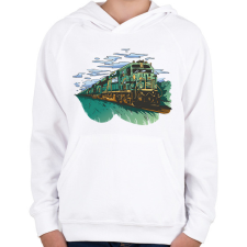 PRINTFASHION Vonat - Gyerek kapucnis pulóver - Fehér gyerek pulóver, kardigán