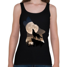 PRINTFASHION Vonyító farkas - Női atléta - Fekete női trikó