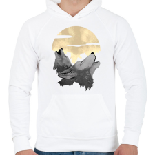 PRINTFASHION Vonyító farkasok - Férfi kapucnis pulóver - Fehér férfi pulóver, kardigán