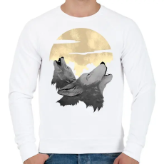 PRINTFASHION Vonyító farkasok - Férfi pulóver - Fehér