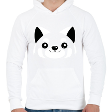 PRINTFASHION Vörös macskamedve - Férfi kapucnis pulóver - Fehér férfi pulóver, kardigán