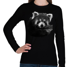 PRINTFASHION Vörös panda (fekete-fehér újság) - Női hosszú ujjú póló - Fekete