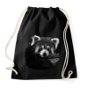 PRINTFASHION Vörös panda (fekete-fehér újság) - Sportzsák, Tornazsák - Fekete