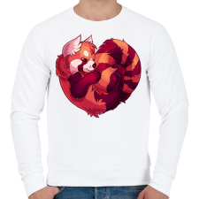 PRINTFASHION Vörös panda szív - Férfi pulóver - Fehér férfi pulóver, kardigán
