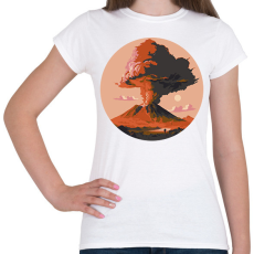 PRINTFASHION Vulkánkitörés - Női póló - Fehér