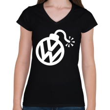PRINTFASHION VW Bomb  - Női V-nyakú póló - Fekete női póló