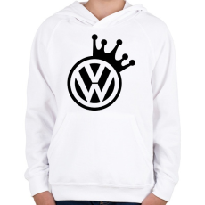 PRINTFASHION VW Király (fekete) - Gyerek kapucnis pulóver - Fehér