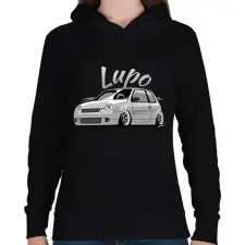 PRINTFASHION Vw Lupo - Női kapucnis pulóver - Fekete női pulóver, kardigán