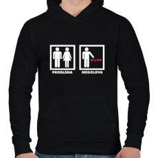 PRINTFASHION VW Probélma Megoldva - Férfi kapucnis pulóver - Fekete