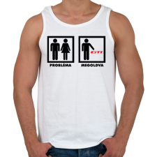 PRINTFASHION VW Problem Solved - Férfi atléta - Fehér atléta, trikó