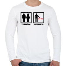 PRINTFASHION VW Problem Solved - Férfi hosszú ujjú póló - Fehér férfi póló