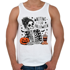 PRINTFASHION Waiting  for Halloween - Férfi atléta - Fehér