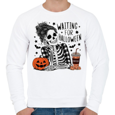 PRINTFASHION Waiting  for Halloween - Férfi pulóver - Fehér