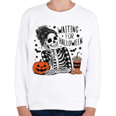 PRINTFASHION Waiting  for Halloween - Gyerek pulóver - Fehér