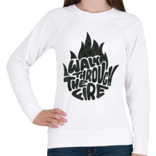 PRINTFASHION Walk through the fire - Női pulóver - Fehér női pulóver, kardigán