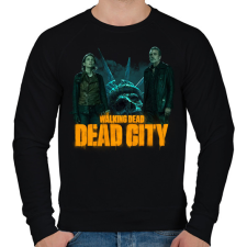PRINTFASHION Walking Dead Dead city - Férfi pulóver - Fekete férfi pulóver, kardigán