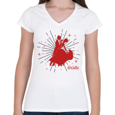 PRINTFASHION Waltz - Keringő - Női V-nyakú póló - Fehér női póló