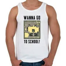 PRINTFASHION Wanna Go to School - PUBG - Férfi atléta - Fehér atléta, trikó