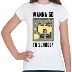 PRINTFASHION Wanna Go to School - PUBG - Női póló - Fehér